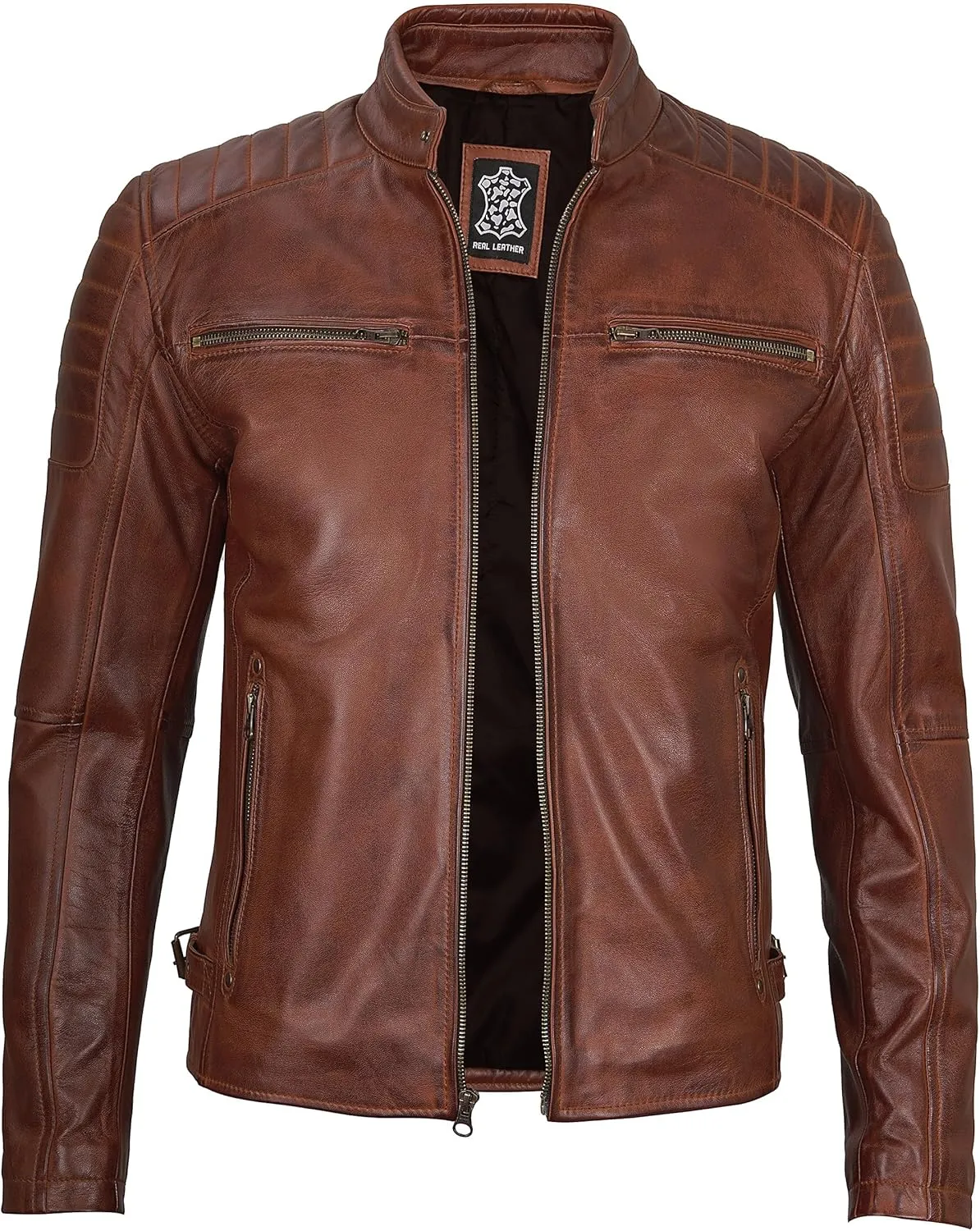 Decrum Mens Leather Jacket - Trendy Casual Real Lambskin Leather Jacket Men