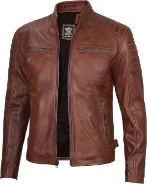 Decrum Mens Leather Jacket - Trendy Casual Real Lambskin Leather Jacket Men