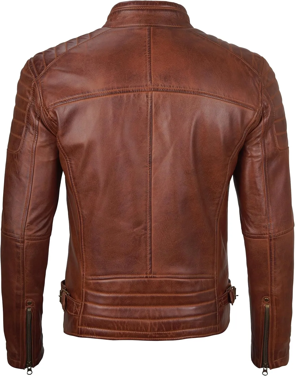 Decrum Mens Leather Jacket - Trendy Casual Real Lambskin Leather Jacket Men