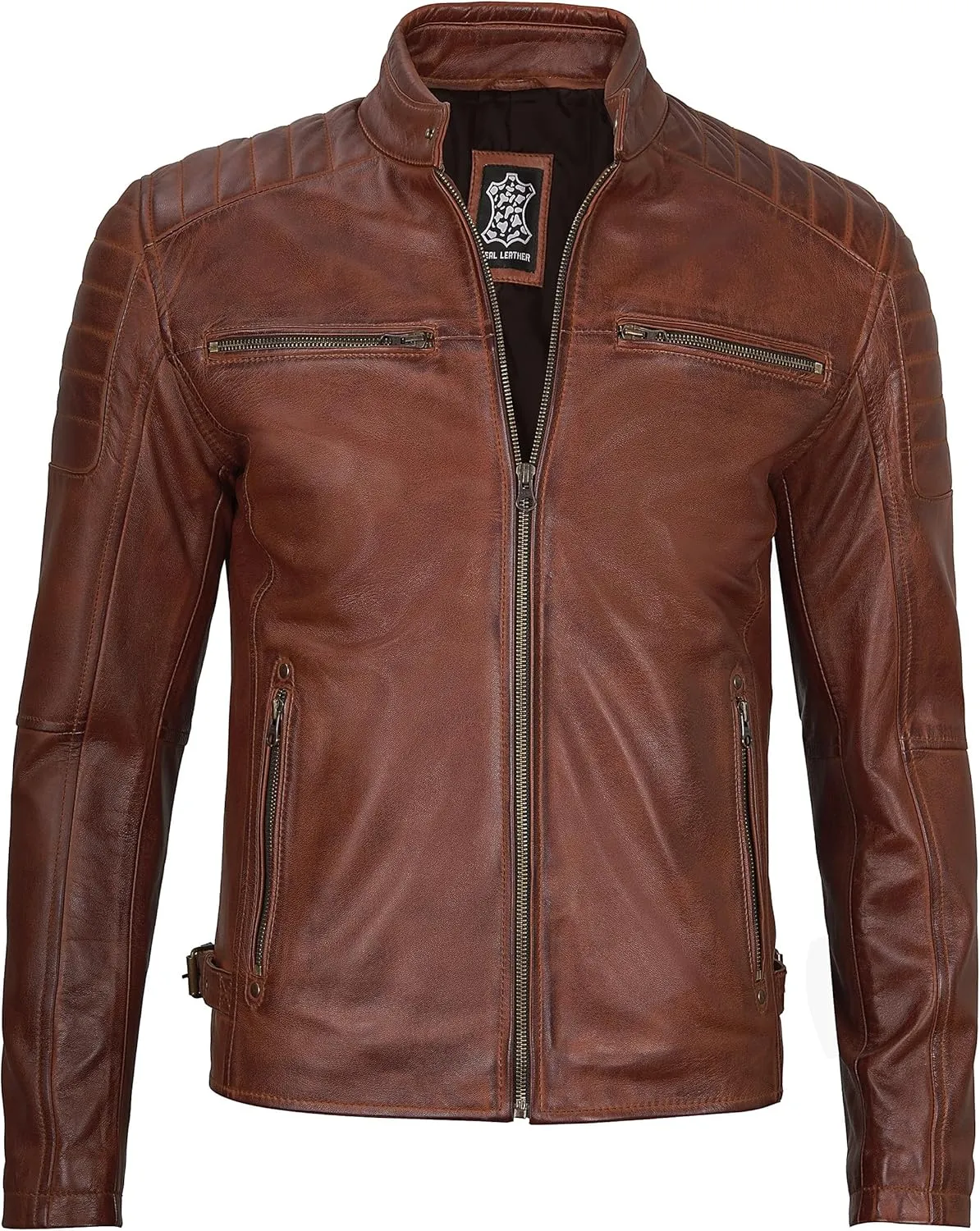 Decrum Mens Leather Jacket - Trendy Casual Real Lambskin Leather Jacket Men