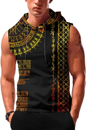 Desantiago - Men's Sleeveless Hoodies Workout Gym Sweatshirt Muscle Fit Fashion Athletic Hoodies Pullover Hooded