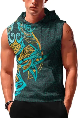 Desantiago - Men's Sleeveless Hoodies Workout Gym Sweatshirt Muscle Fit Fashion Athletic Hoodies Pullover Hooded