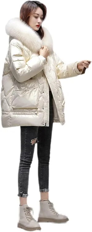Down Cotton-Padded Jacket For Women Thickening Loose Fashion Glossy Cotton-Padded Jacket Winter Short Coat