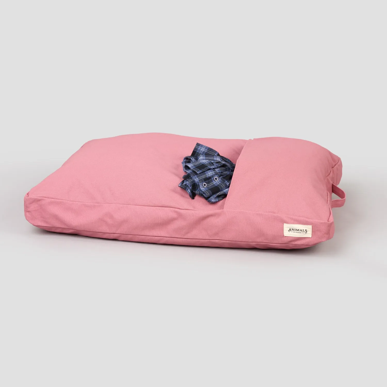 Dusty Pink Organic Canvas Dog Bed