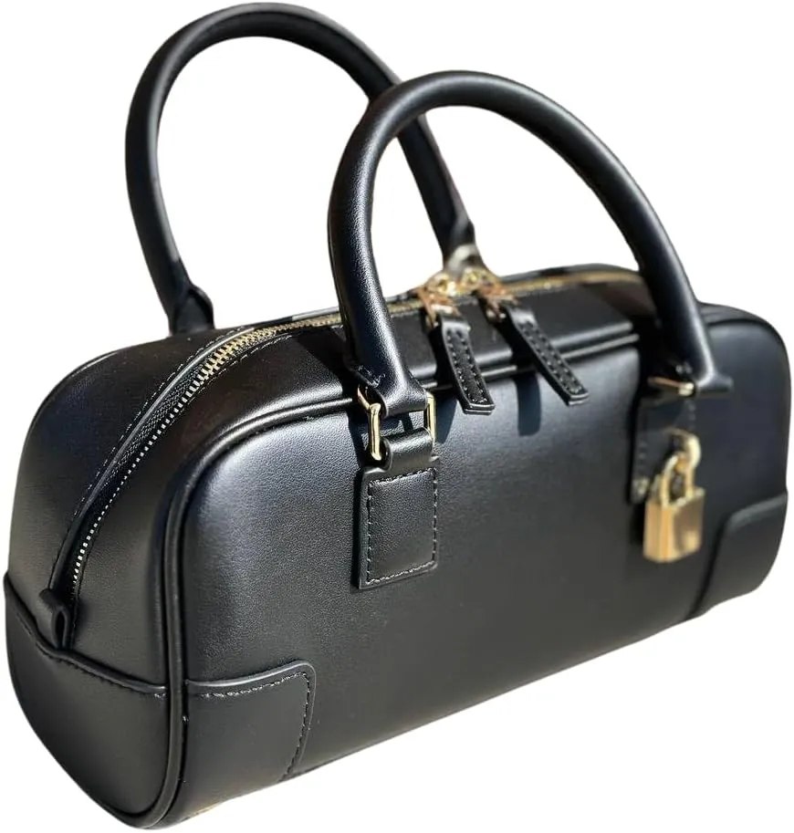 Elegant Lock Charm Genuine Leather Bag