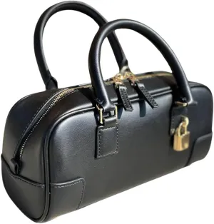 Elegant Lock Charm Genuine Leather Bag