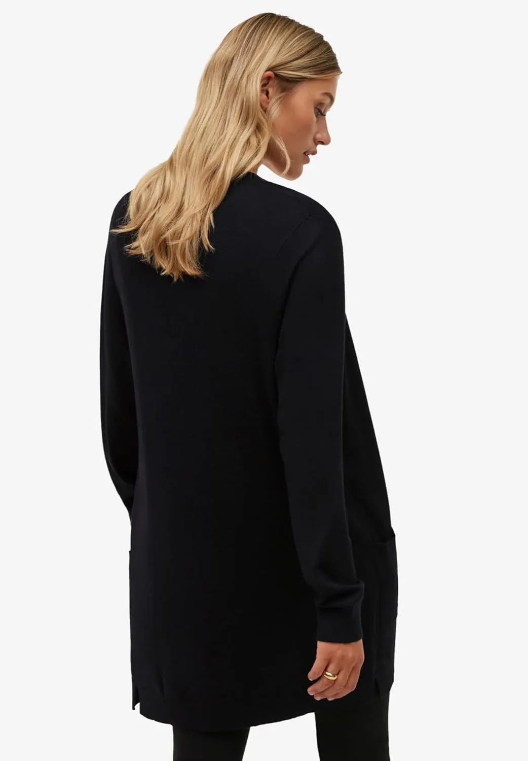 ellos Plus Size Long Button Front Cardigan