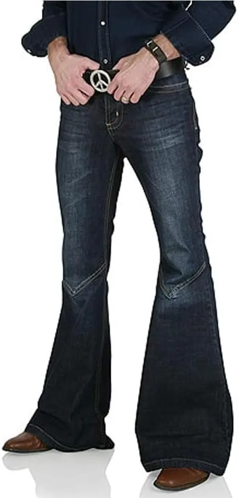 EVEDESIGN 70s Outfits Bell Bottom Pants for Men,Mens Bell Bottom Jeans Flared Jeans