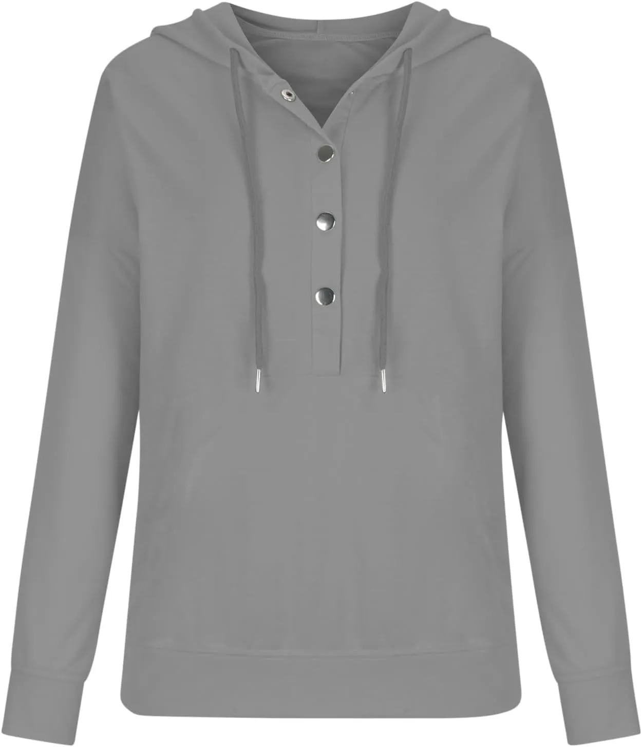 Fall Hoodies For Women Trendy 2024 Causal Long Sleeve Button Down Hooded Sweatshirt Solid Basic Pullover Tops