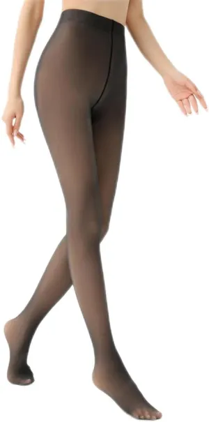 Fleece Lined Tights Women Warm Fake Translucent Leggings For Women Fleece Winter Tights Thermal Pantyhose