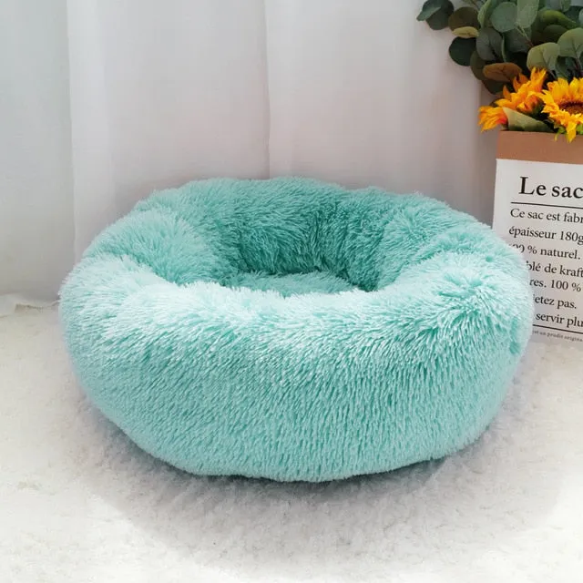 Fluffy Calming Dog Bed. Pet Dog Bed Warm Fleece Round.  Winter Pets Dog Beds For Medium Large Dogs and Cats.