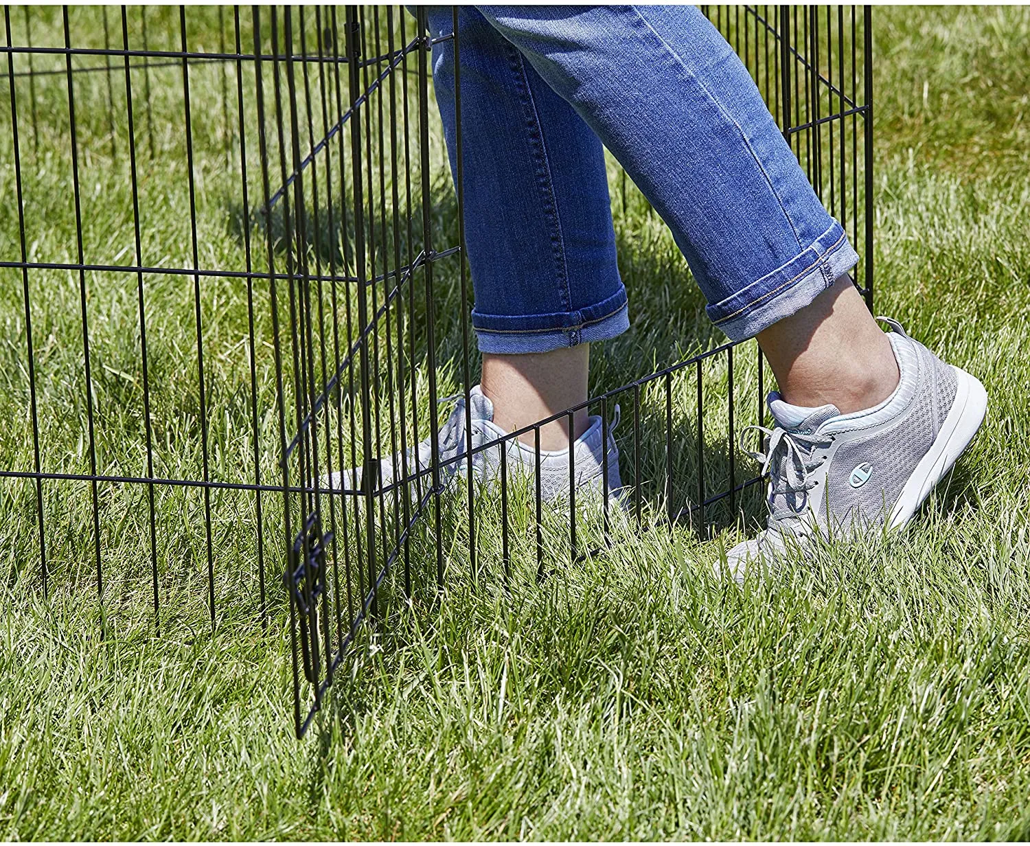 Foldable Dog Playpen with Walk-Thru Door -  8 Panels - Midwest Homes for Pets