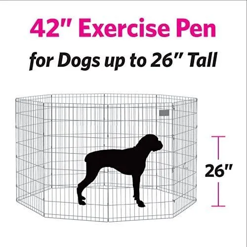 Foldable Dog Playpen with Walk-Thru Door -  8 Panels - Midwest Homes for Pets