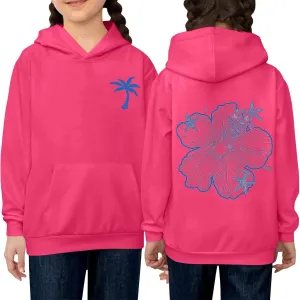 Girls Graphic Hoodies Ocean Coconut Tree Flowers Print Sweatshirts Y2K Oversized Pullover Casual Loose Long Sleeve Tops