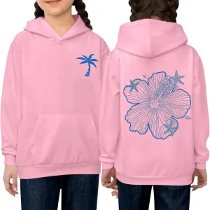 Girls Graphic Hoodies Ocean Coconut Tree Flowers Print Sweatshirts Y2K Oversized Pullover Casual Loose Long Sleeve Tops