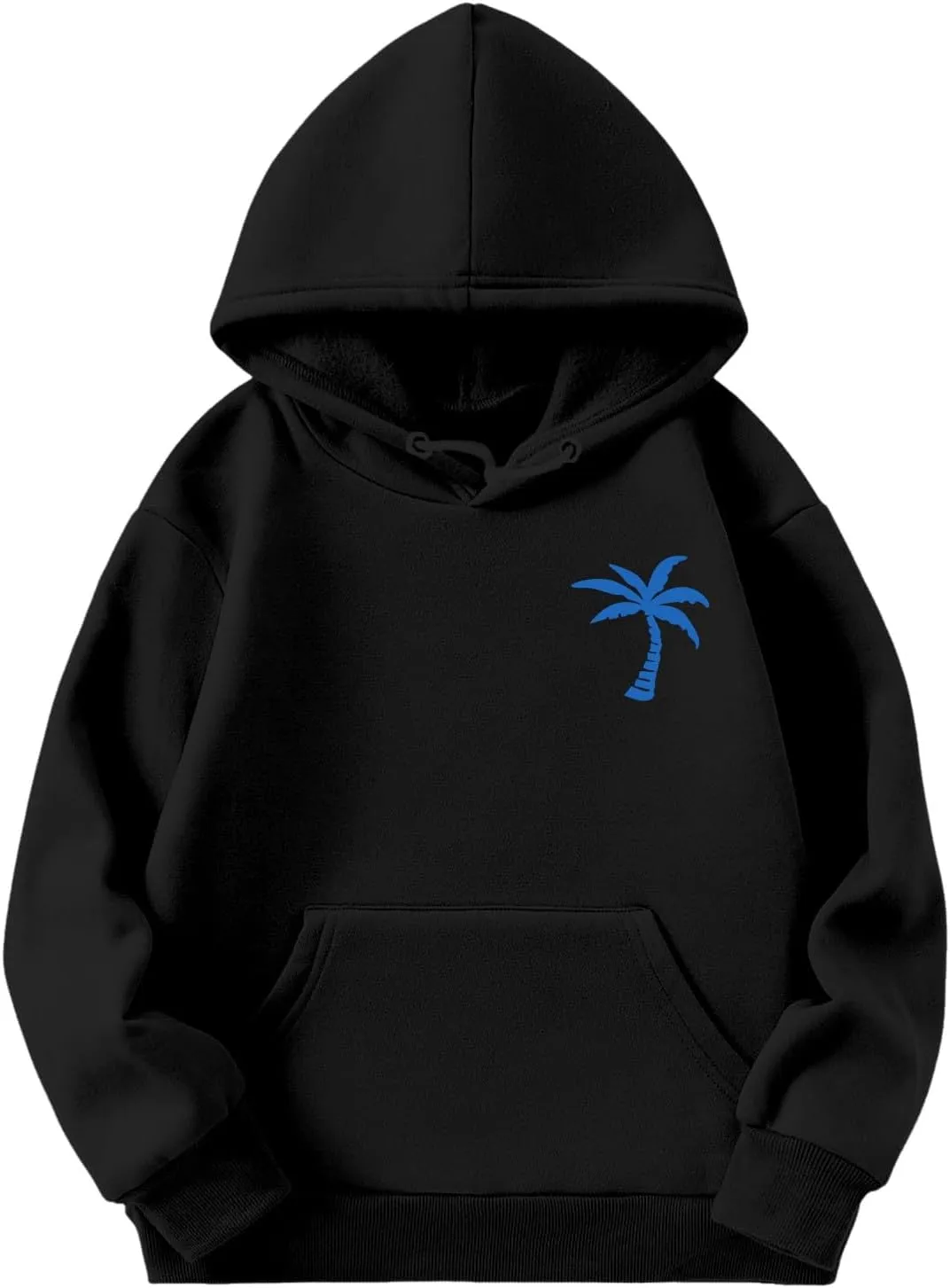 Girls Graphic Hoodies Ocean Coconut Tree Flowers Print Sweatshirts Y2K Oversized Pullover Casual Loose Long Sleeve Tops