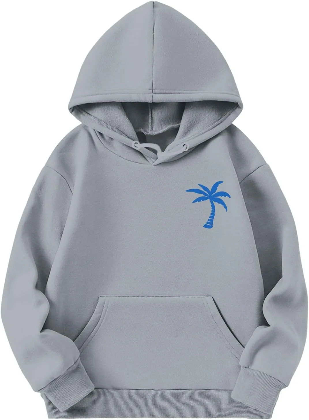 Girls Graphic Hoodies Ocean Coconut Tree Flowers Print Sweatshirts Y2K Oversized Pullover Casual Loose Long Sleeve Tops