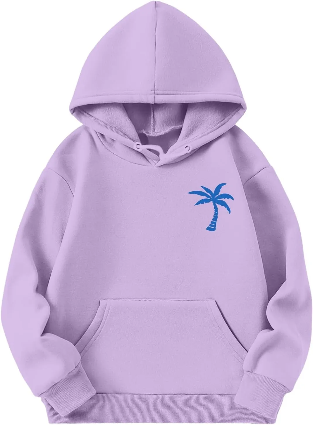 Girls Graphic Hoodies Ocean Coconut Tree Flowers Print Sweatshirts Y2K Oversized Pullover Casual Loose Long Sleeve Tops