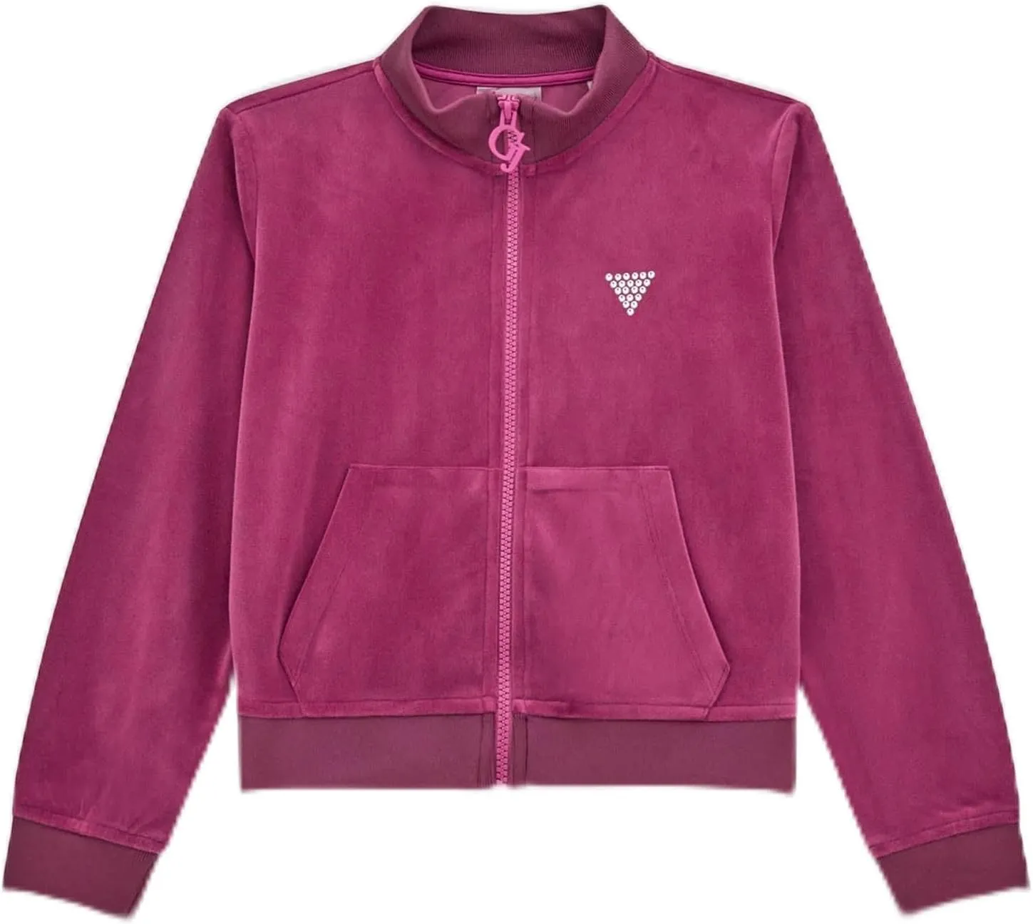 GUESS Girls' Eco Velvet Active Zip Up Jacket