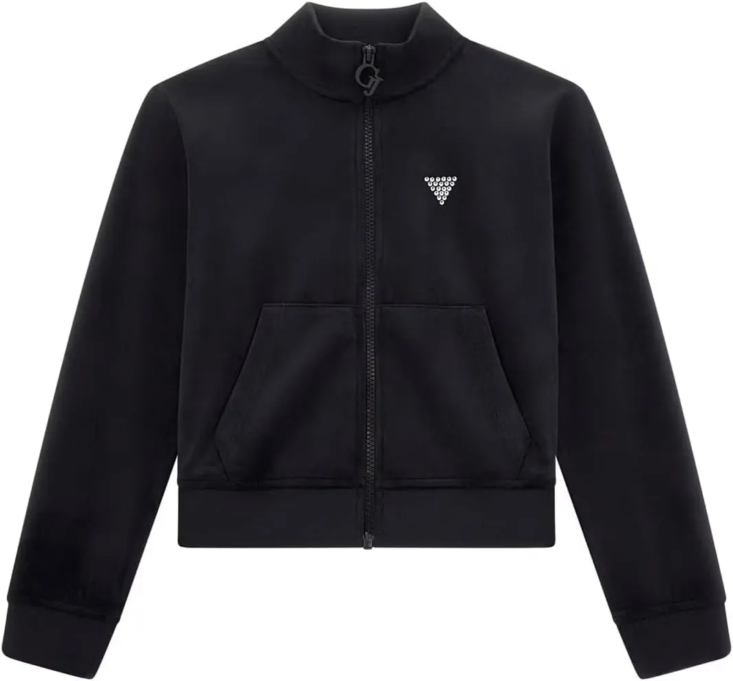 GUESS Girls' Eco Velvet Active Zip Up Jacket