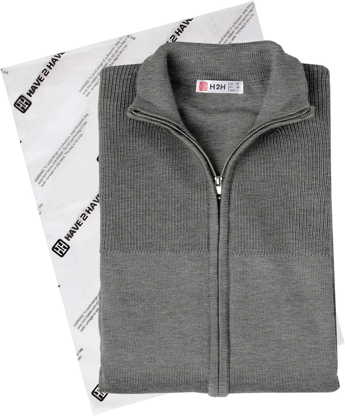 H2H Mens Casual Slim Fit Knitted Cardigan Zip-up Long Sleeve Thermal with Twisted Pattern