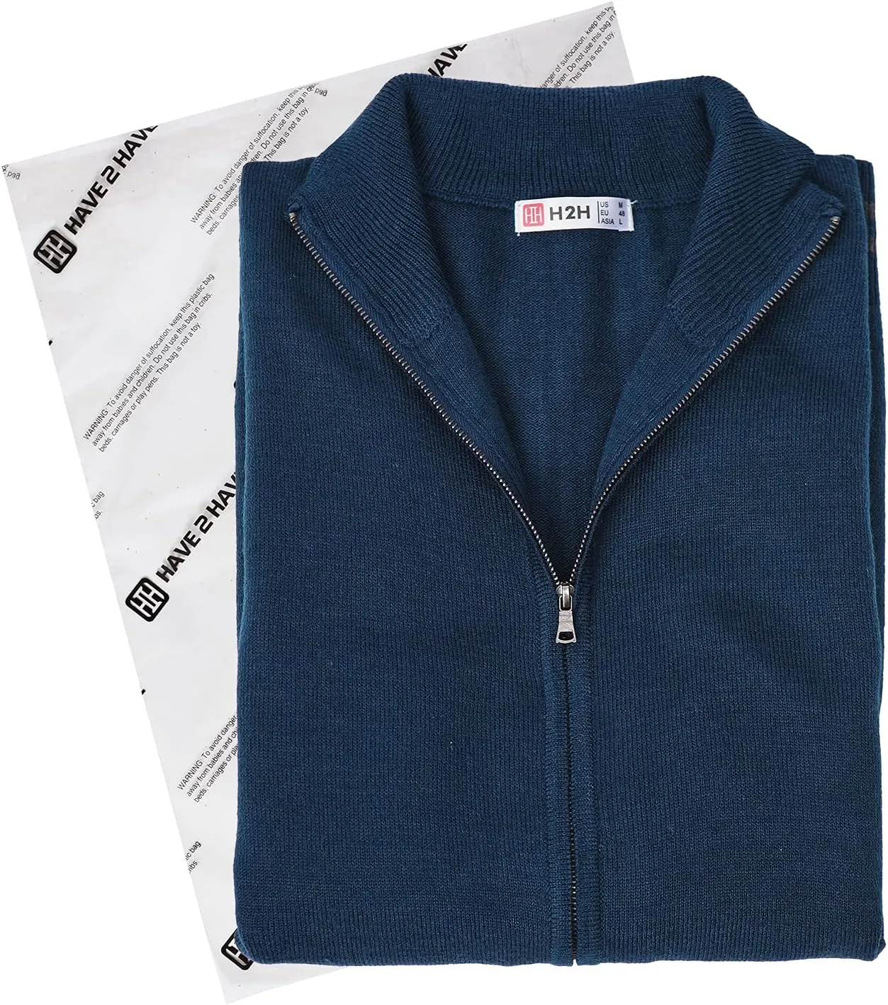 H2H Mens Casual Slim Fit Knitted Cardigan Zip-up Long Sleeve Thermal with Twisted Pattern
