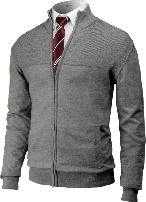 H2H Mens Casual Slim Fit Knitted Cardigan Zip-up Long Sleeve Thermal with Twisted Pattern