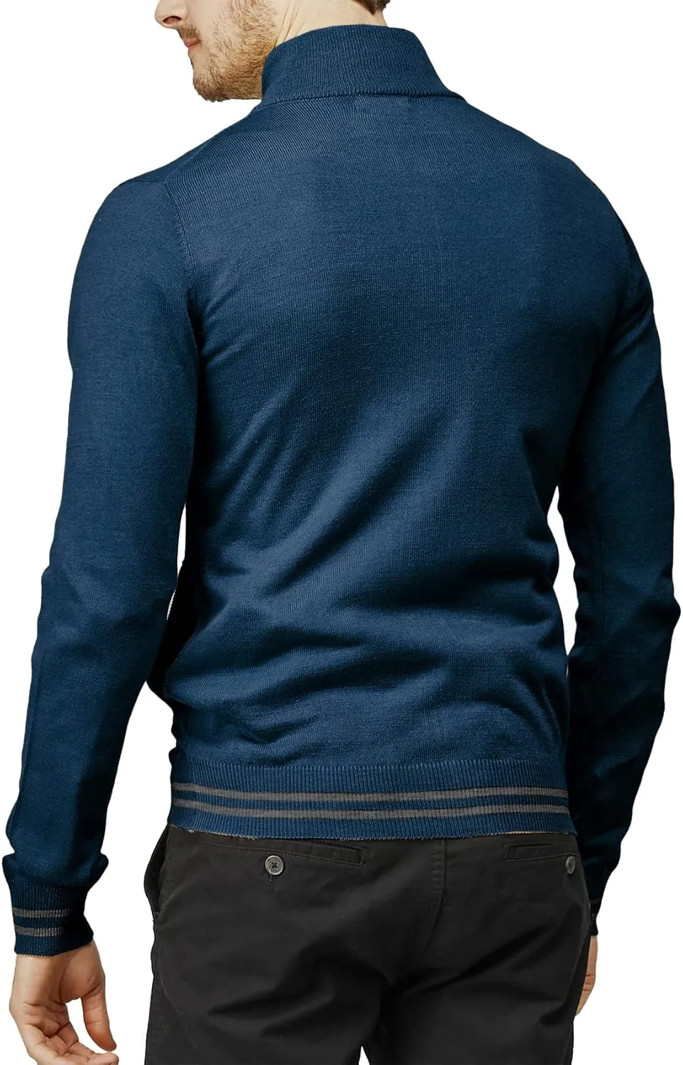 H2H Mens Casual Slim Fit Knitted Cardigan Zip-up Long Sleeve Thermal with Twisted Pattern