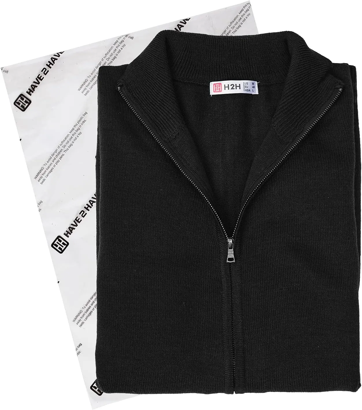 H2H Mens Casual Slim Fit Knitted Cardigan Zip-up Long Sleeve Thermal with Twisted Pattern