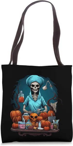 Halloween Medical Assistant Skeleton Doctor Pumpkin Tote Bag