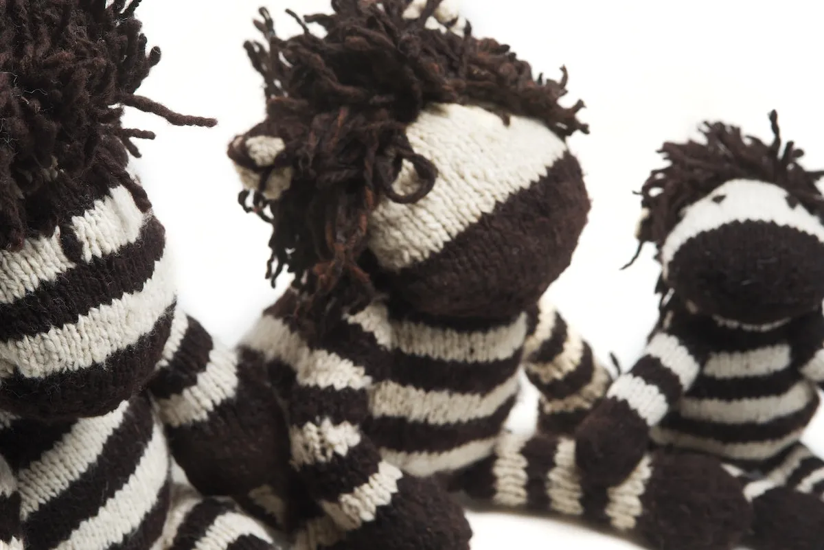 Hand Knitted Large Safari Zebra