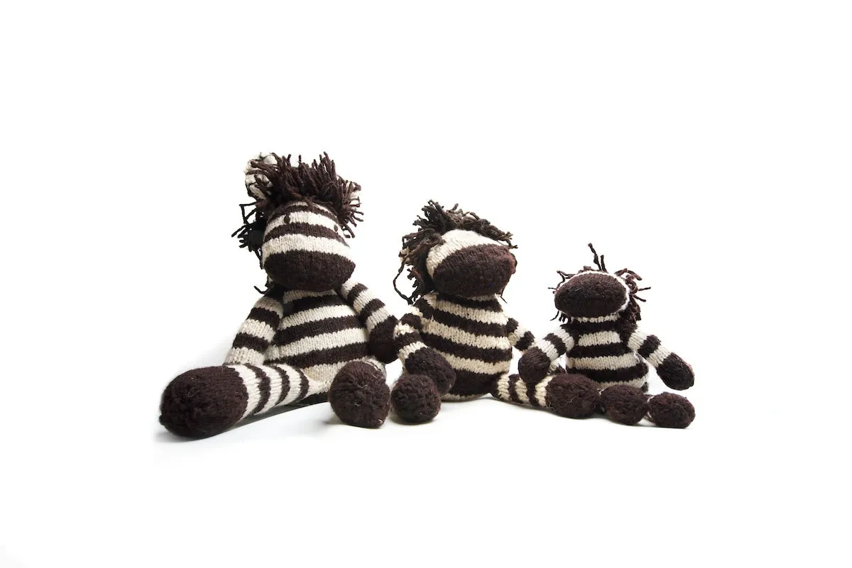 Hand Knitted Large Safari Zebra
