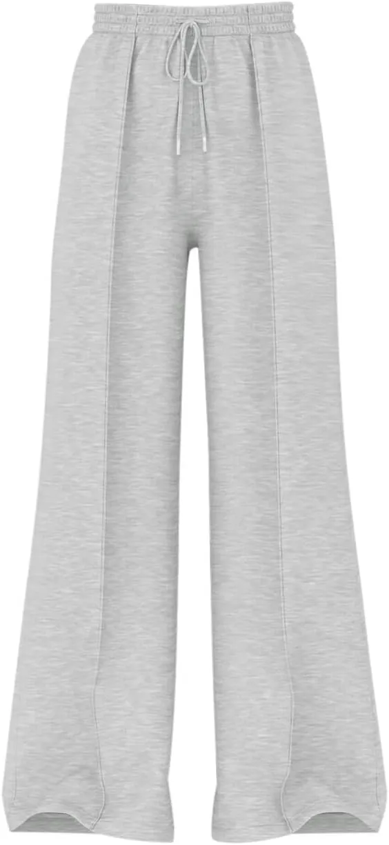 HeSaYep Women's Wide Leg Fleece Sweatpants High Waist Baggy Pants Drawstring Athletic Sweat Pants