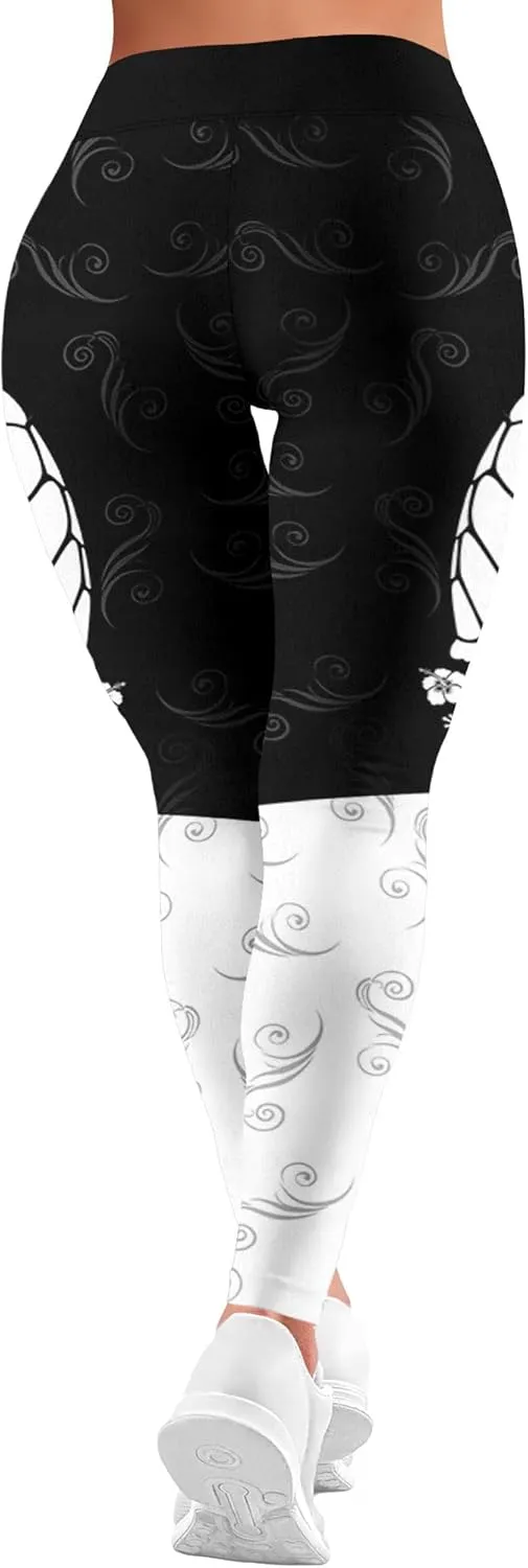 High Waisted Print Leggings for Women Gym Funny Womens Yoga Pants