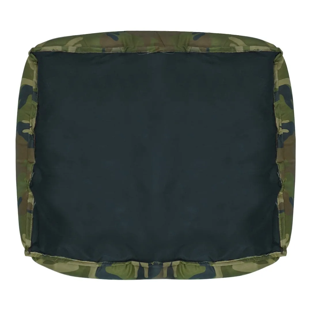 Hiputee Polyester Canvas Velvet Fabric Rectangular Reversible Bed for Dogs and Cats (Army print)