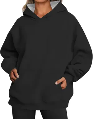 Hoodies for Women Oversized Hoodies Trendy Fleece Sweatshirts Long Sleeve Sweaters Pullover Fall Outfits with Pocket