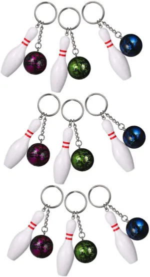 KICHOUSE Unique Bowling Keychain Set Mini Bowling Ball Keychains for Handbag Pendant Bag Charm