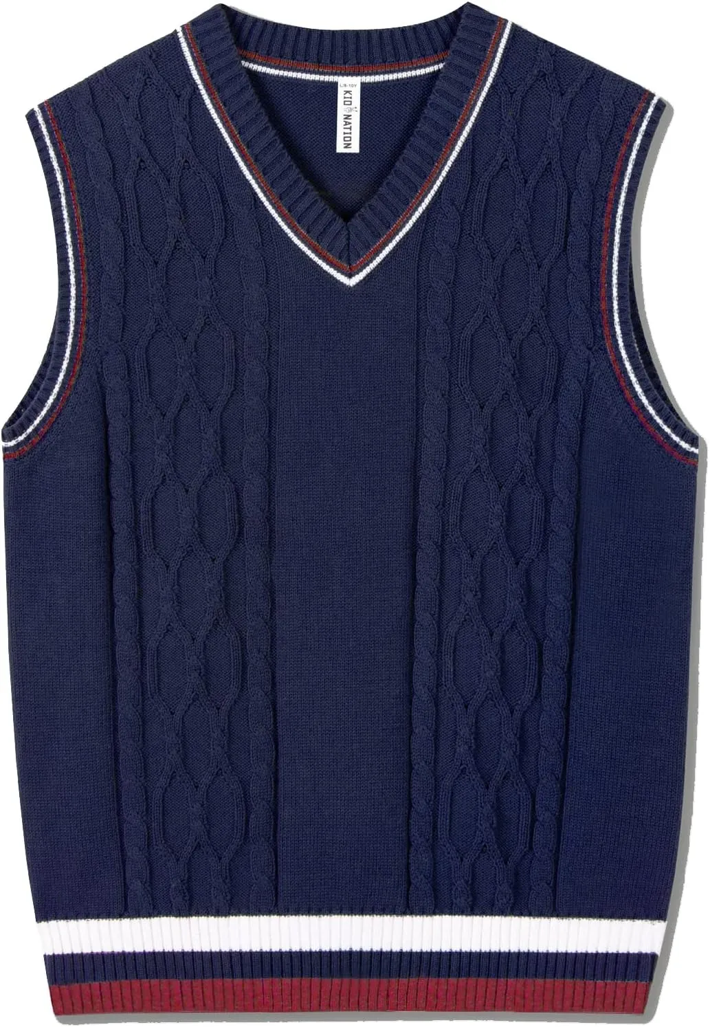 Kid Nation Boys Sweater Vest 100% Cotton School Uniform Vest for Girls Boy Toddler Kids Knit Vest