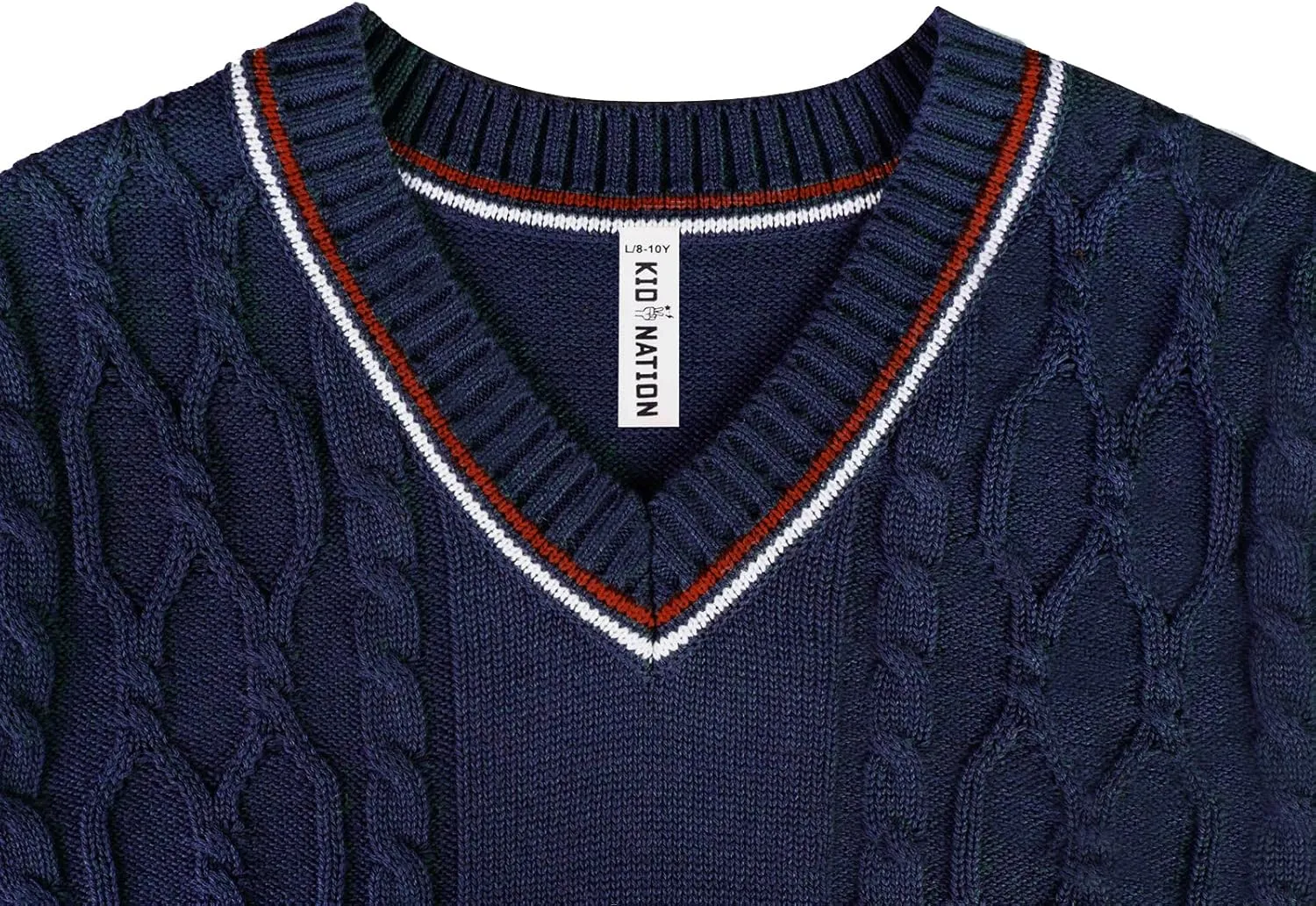 Kid Nation Boys Sweater Vest 100% Cotton School Uniform Vest for Girls Boy Toddler Kids Knit Vest