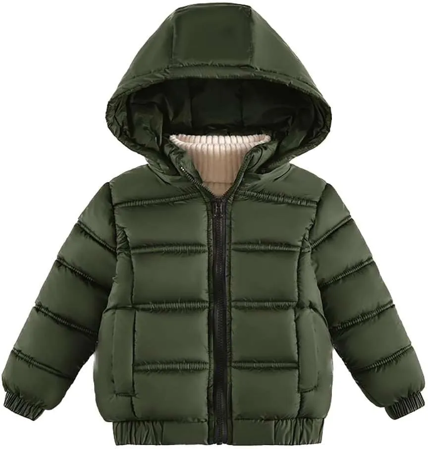 Kids Padded Coat Child Winter Thick Jacket Hooded Warm Cotton Jacket