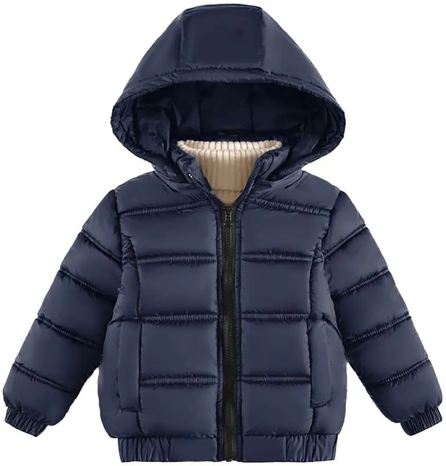 Kids Padded Coat Child Winter Thick Jacket Hooded Warm Cotton Jacket