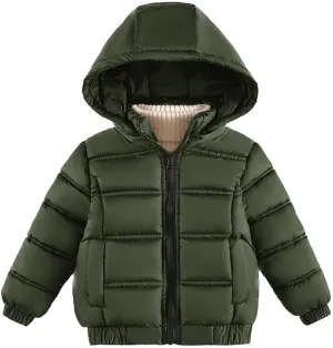 Kids Padded Coat Child Winter Thick Jacket Hooded Warm Cotton Jacket