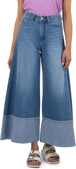 KUT from the Kloth Women's Blake Crop Wide Leg with Hem Detail