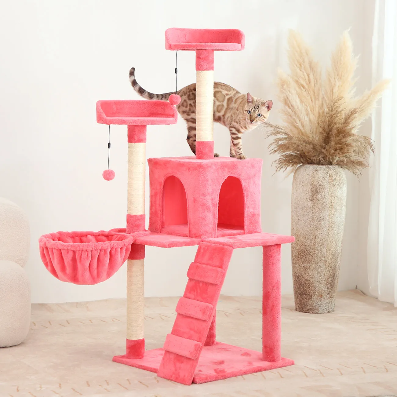 KZLAA 54in Cat Tree Cat Tower Condo Furniture Scratch Post
