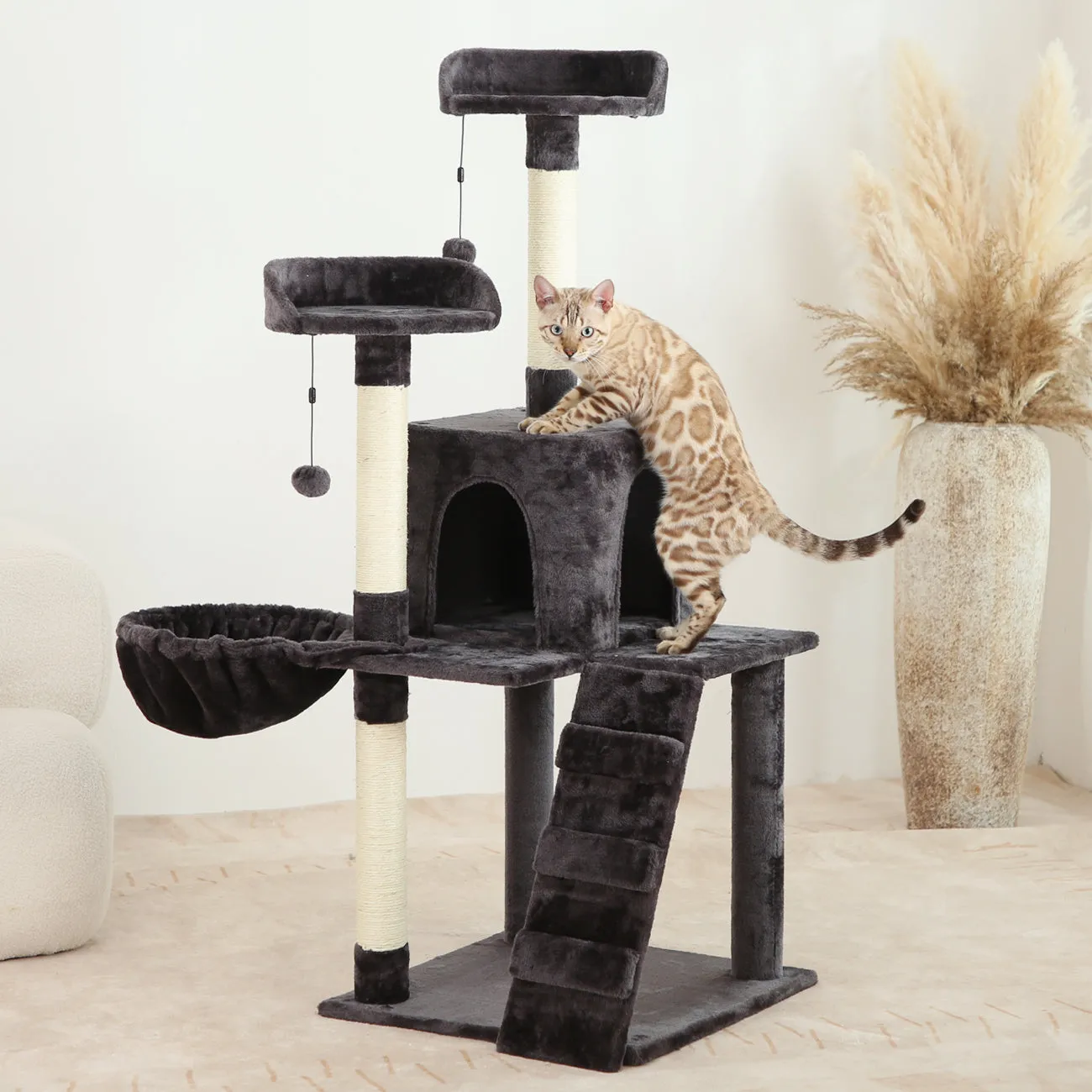 KZLAA 54in Cat Tree Cat Tower Condo Furniture Scratch Post
