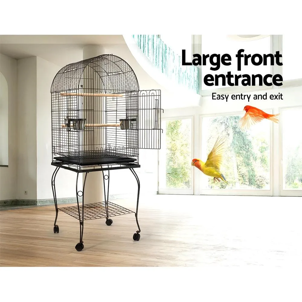 Large Bird Cage with Perch - Black