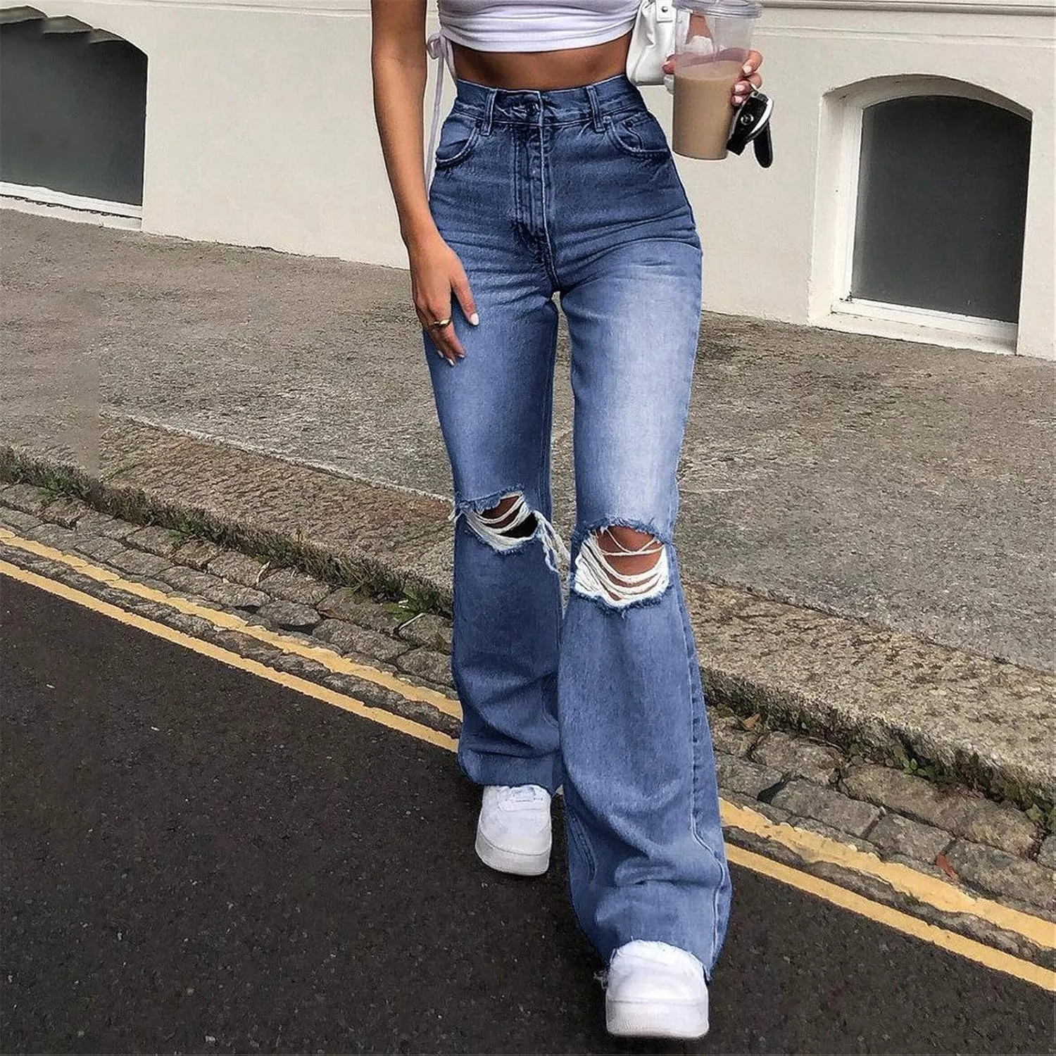 LCMTWX Womens Jeans Denim Rompers Denim Overalls Ripped Washed Bib Jumpsuits Jeans Women's Jeans Womens Jeans High Waisted