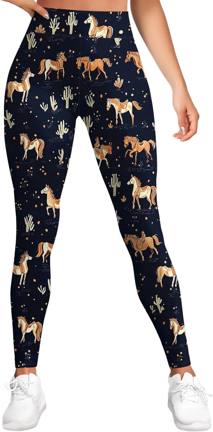 Leggings for Women Printed Funny Gym Womens Yoga Pants Horse Legging