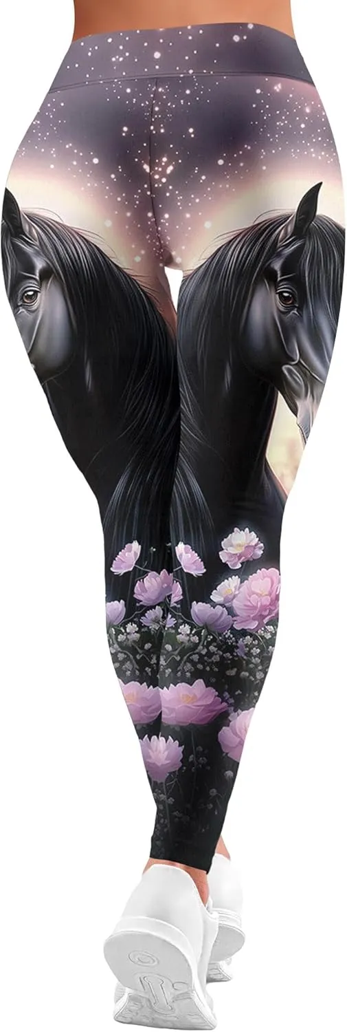 Leggings for Women Printed Funny Gym Womens Yoga Pants Horse Legging