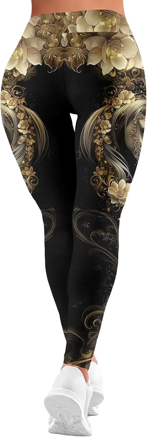 Leggings for Women Printed Funny Gym Womens Yoga Pants Horse Legging
